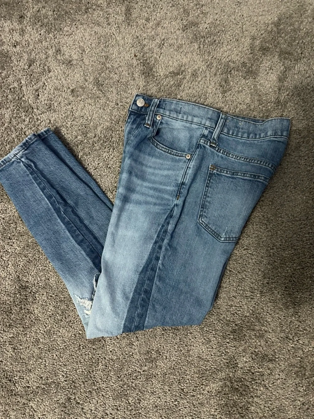 Madewell High Rise Slim Boyfriend Jeans Light Wash Distressed Sz 23